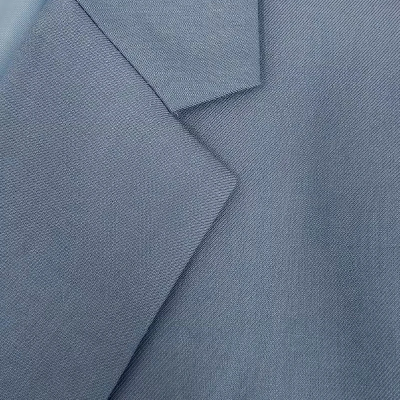 بدلة رجالية بلون سادة مع زر واحد بتصميم جيب كالسيوم قابل للطي بدلة كاجوال للرجال مع بطانة داخلية مناسبة لجميع المواسم #4