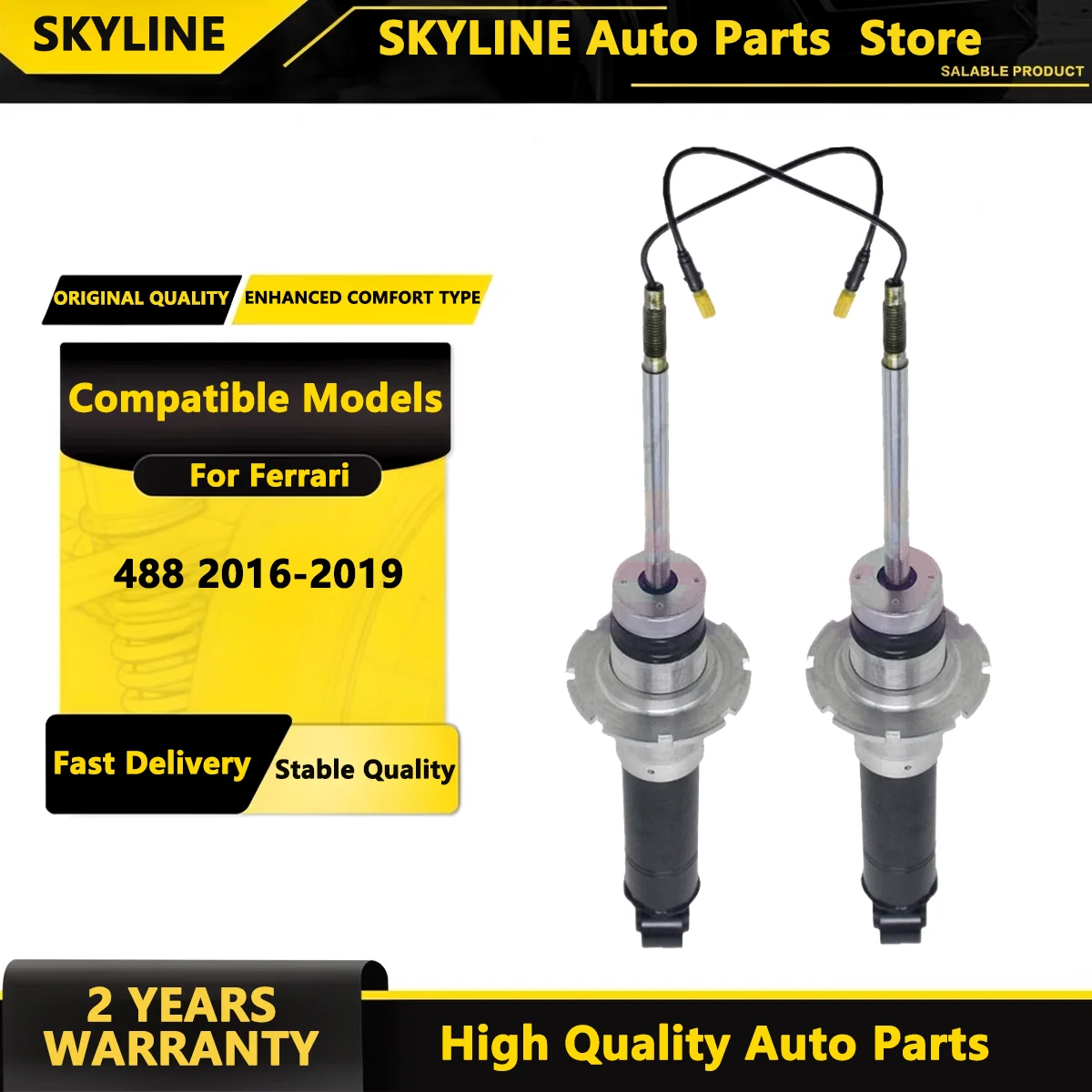 SKYLINE 2X Rear Shock Absorber Strut Magnetic 317752 For Ferrari 488 GTB Spider 16-19