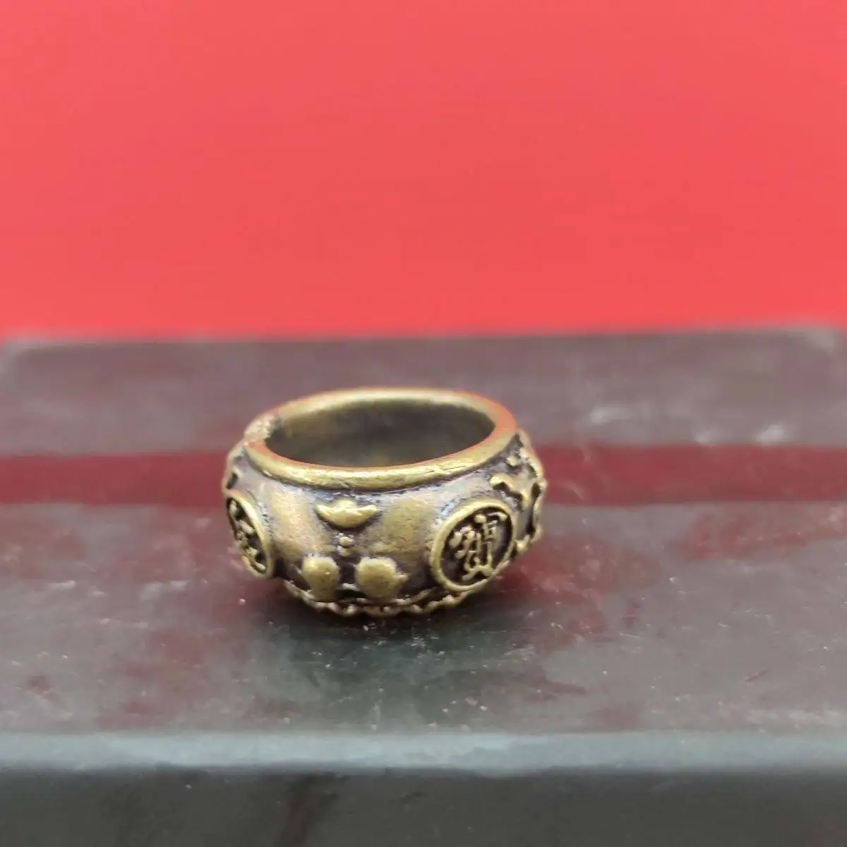 Brass Mini Treasure Bowl Wealth Vessel Decoration for Desktop Money Position Ornament and Incense Holder