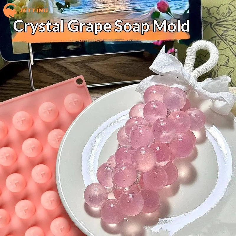 (New) 1Pcs Silicone Grape Ball Soap Molds Handmade Candle Mould Ice Storage Box Easy To Demould Kitchen Party Home Tools