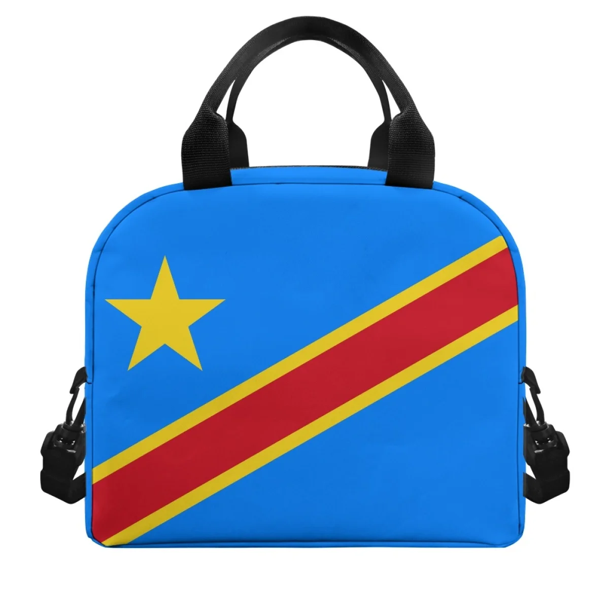 Lunch Pack Congo Country Flag Pattern Girls Boys Lunch Cooler Bag Material Dirt-resistant Sufficient Capacity Handbag Fashion