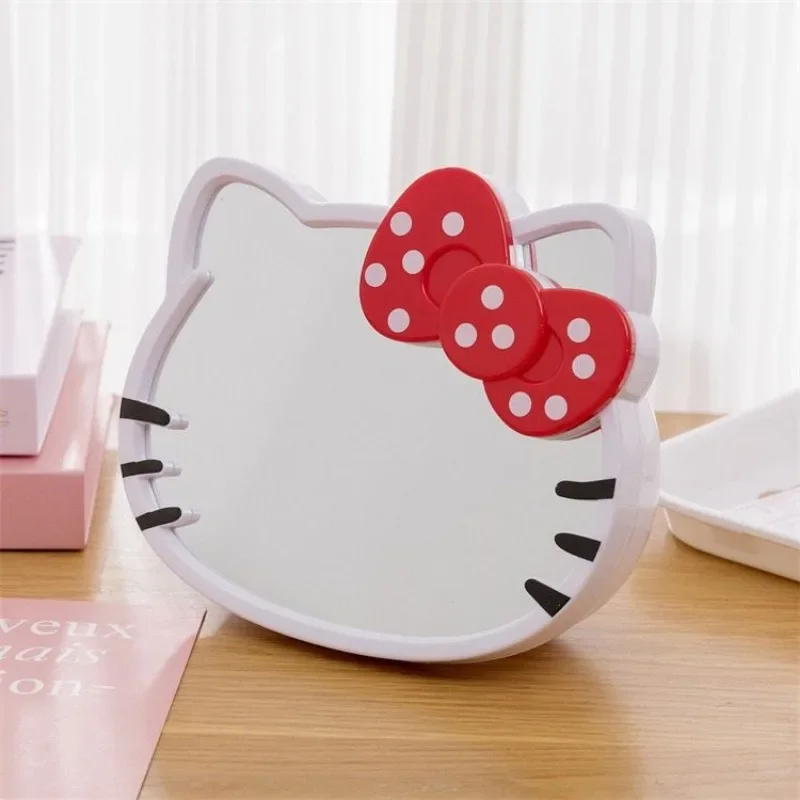 

New Sanrio Hello Kitty Desktop Makeup Mirror Simple Casual Student Princess Mirror Portable Decorative Ornament Storage Box