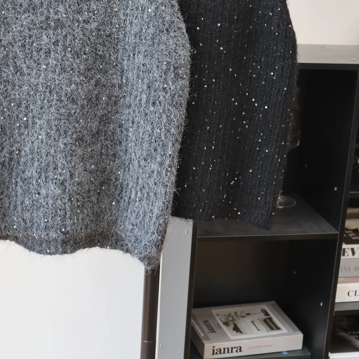 Solide femmes pull gilet manteaux paillettes pardessus sans manches col en V pull épais coupe ample bureau dame décontracté 2025 automne hiver