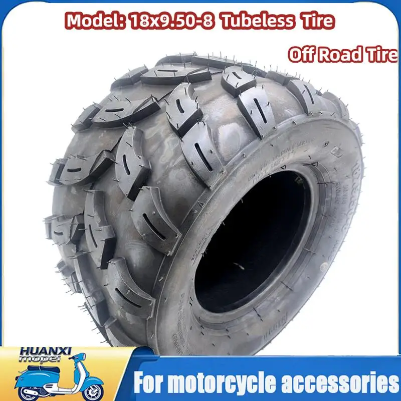 18x9.50-8 Tubeless Tire for 110cc 125cc All-terrain ATV UTV Quad 4 Wheeler Go Kart Replacement Parts 4PR, Off Road Use Only