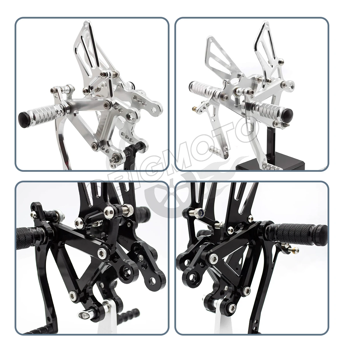 ZX6R ZX636 2003 2004 Motorcycle Rearset Footpeg Rear Footrest Foot Pegs Pedal Rearsets Adjustable FOR KAWASAKI Ninja ZX 6R 636 view 2