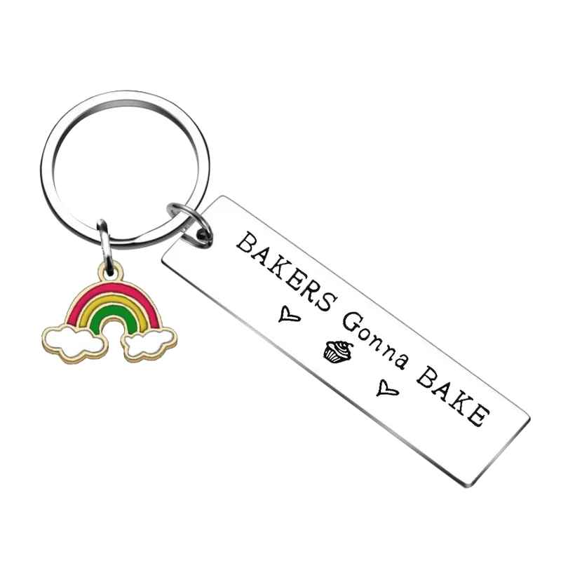 New Baker Gift Key Chain Ring Cupcake keychains pendant Baking Theme Pastry Chef Gift