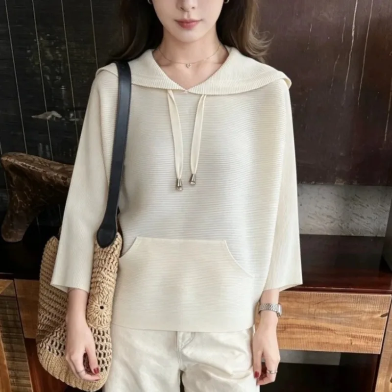 Miyake Pleated Pullover 2026 Autumn New Commuter Casual Wear Pleats Hooded Short Jacket Women Versatile Long Sleeve Sweatshirt