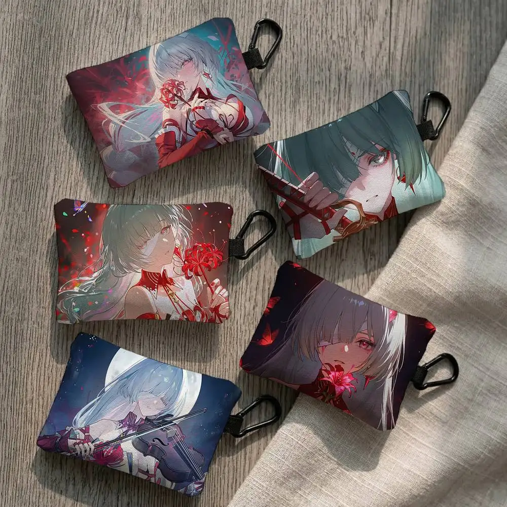 Game Wuthering Waves Phrolova Everyday Oxford Cloth Zipper Coin Purse - Lightweight Card Holder & Hanging Key Pouch