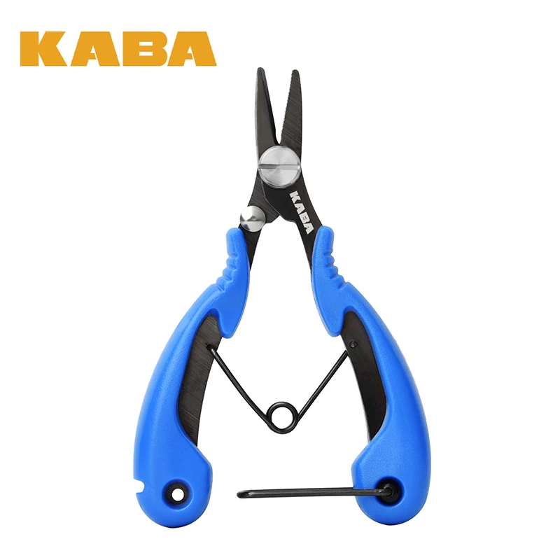 Kaba 4 Inch Mini Fishing Pliers Blue Hook Removers Crimper Split Ring Fishing Accessories Stainless Fishing Line Cutter Tools