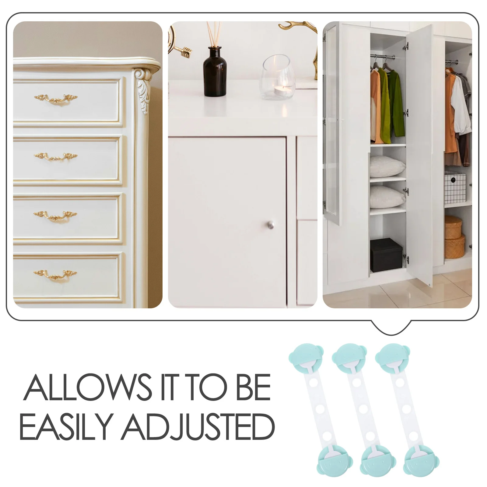 

3Pcs Safety Cabinet Locks Proof Elephant Shape Cabinets Drawers Fridge Locks Finger Injury Prevention