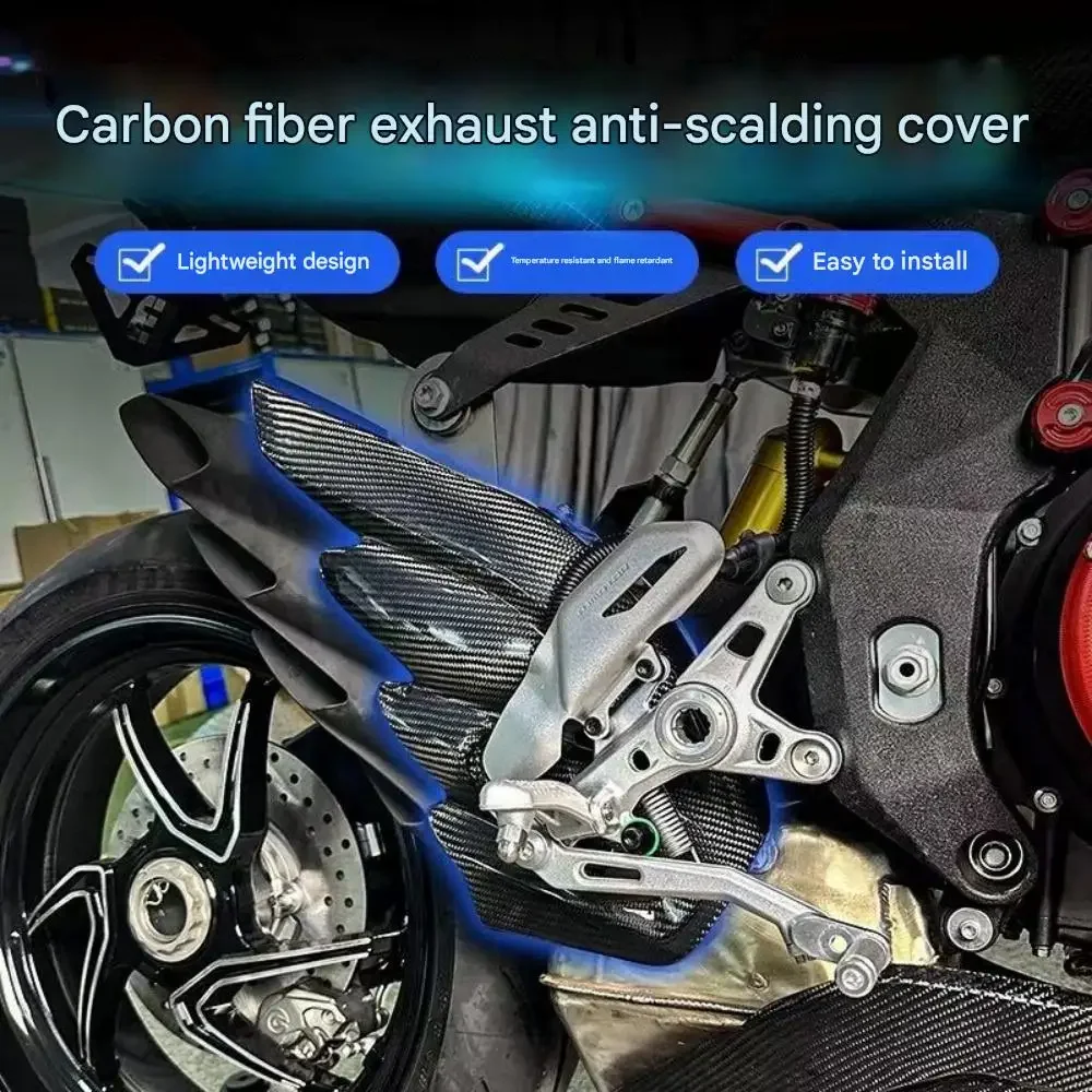 【Precise Fit】Carbon fiber exhaust cover for QJMOTOR SRK921RR SRK921 Super921, heat-insulating and heat-resistant.