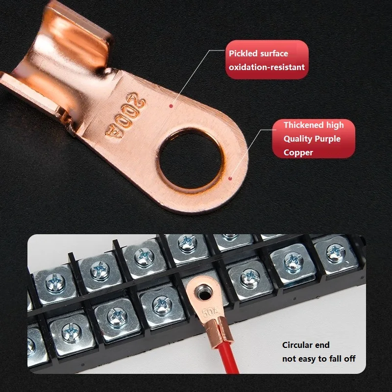70/140PCS Open Crimp Ring Connector OT Cable Electrical Wire Terminal Copper Lugs Terminal Connectors Kit