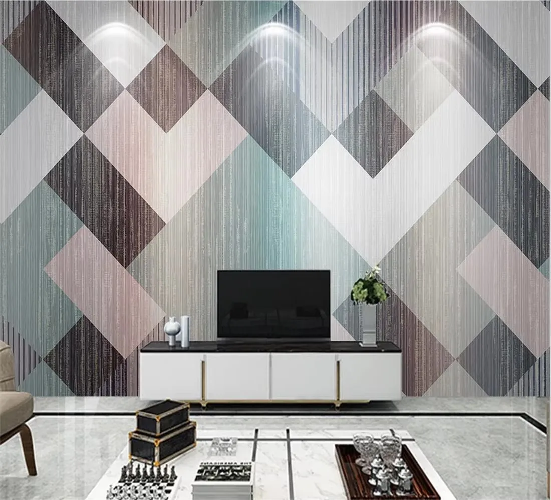 Custom 3d wallpaper Nordic geometric lines light luxury geometric TV sofa background wall painting wall papers home decor