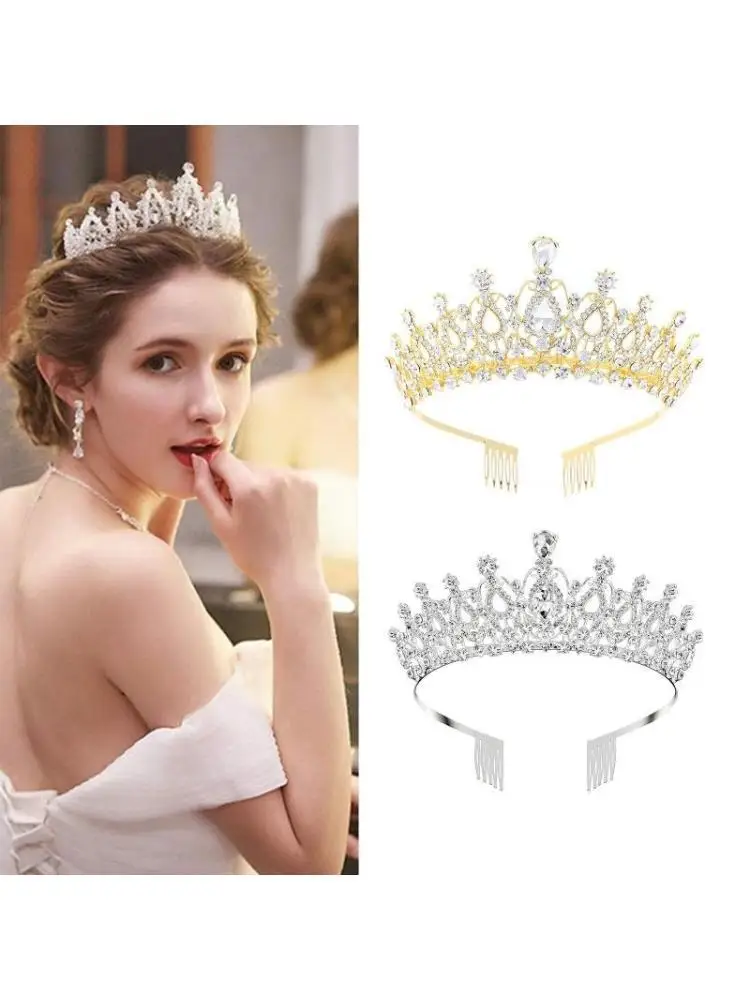 

31BB Wedding Tiaras Rhinestones Queen Crystal Crowns And Tiaras With Comb Headband