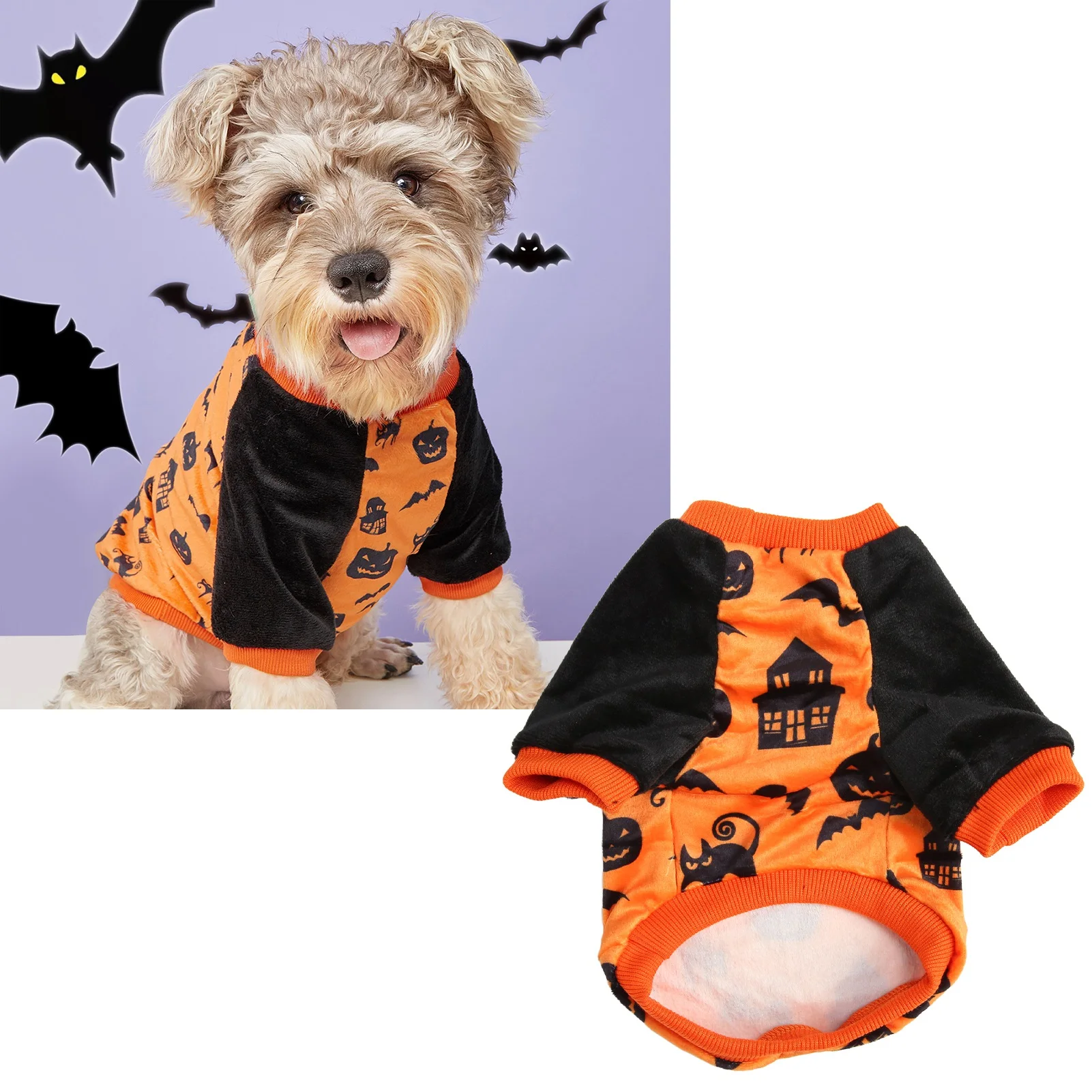 Pet Clothes For Halloween Costumes Pumpkin Pattern Lovely Shirt For Pet Medium Dogs Puppy Cats T Shirt