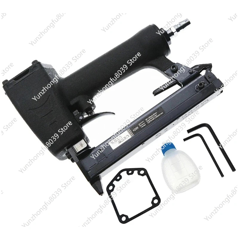425K Pneumatic Nail Gun Woodworking Iron Woven Rattan Furniture Aluminum Tube 6MM Narrow Crown Stapler Rivet Tool 10-25MM Nail