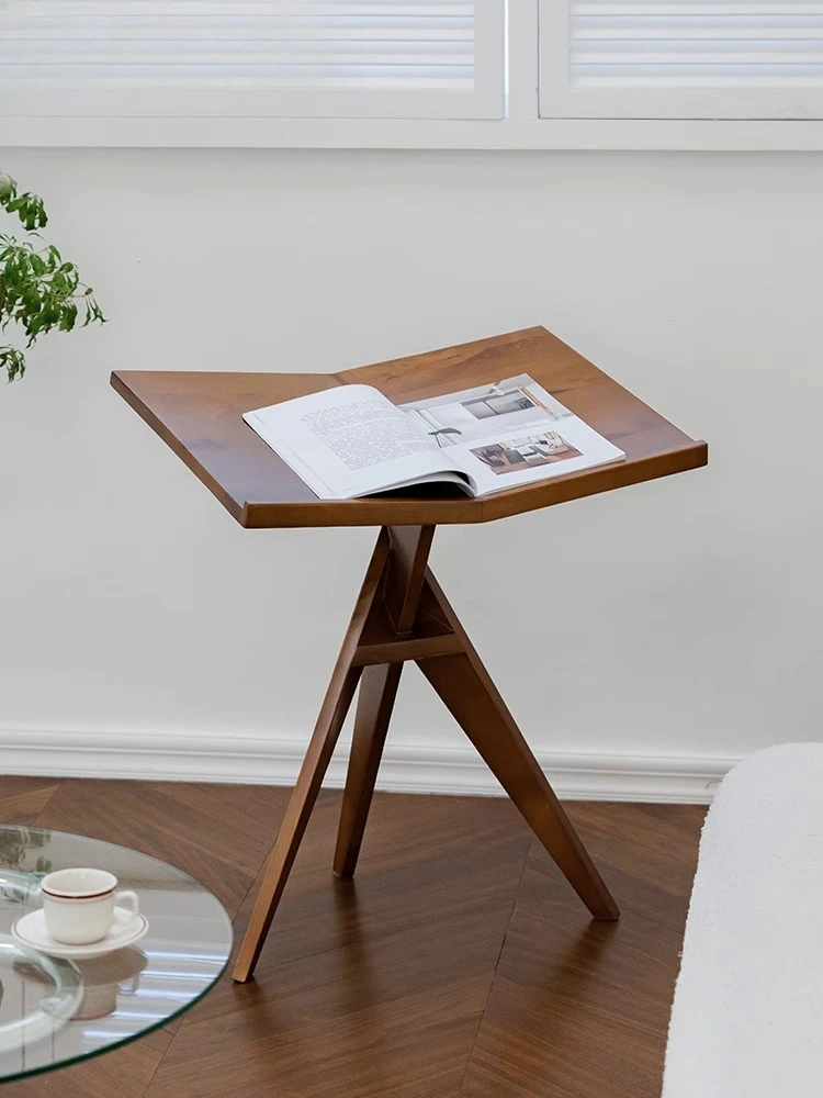 

Solid wood sheet music rack for home use, simple floor-to-ceiling retro side rack, newspapers and periodicals