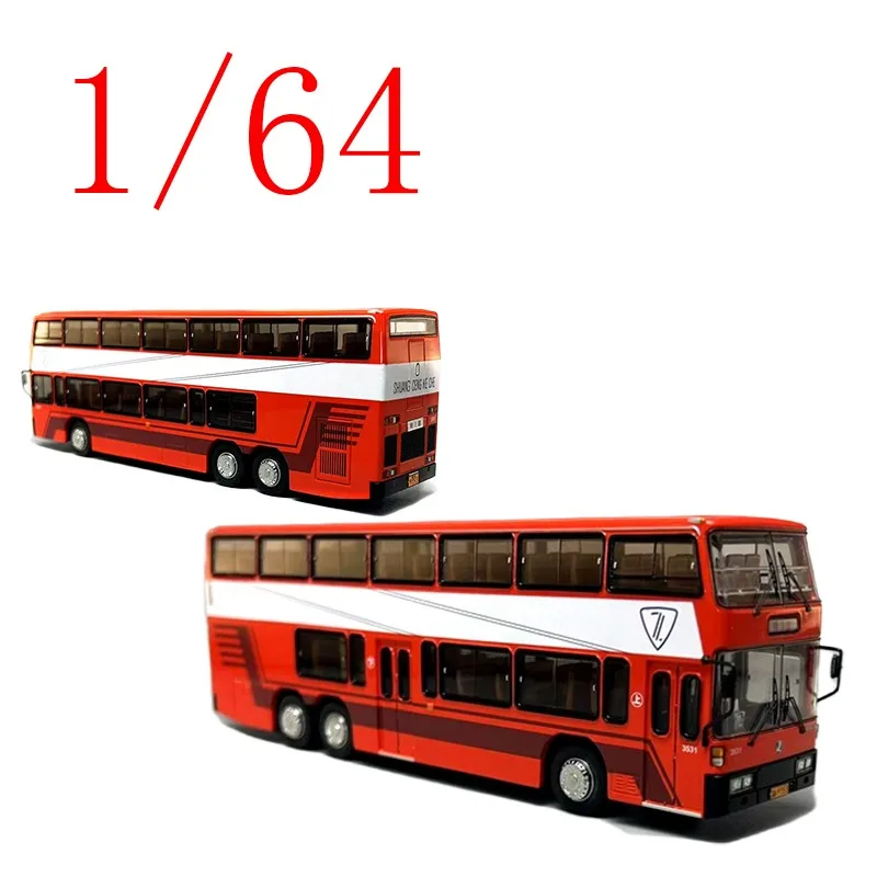 دييكاست 1/64 مقياس جينلينغ سبيكة نموذج سيارات جينلينغ حافلة ذات طابقين JLY6121S اللعب مع هدية الصندوق الأصلي لسيارات لعبة