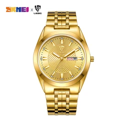 Fashion Men's Wristwatch Quartz Movement Stainless Steel Strap Time Date Casual Gold Watch For women Clock relogio masculino