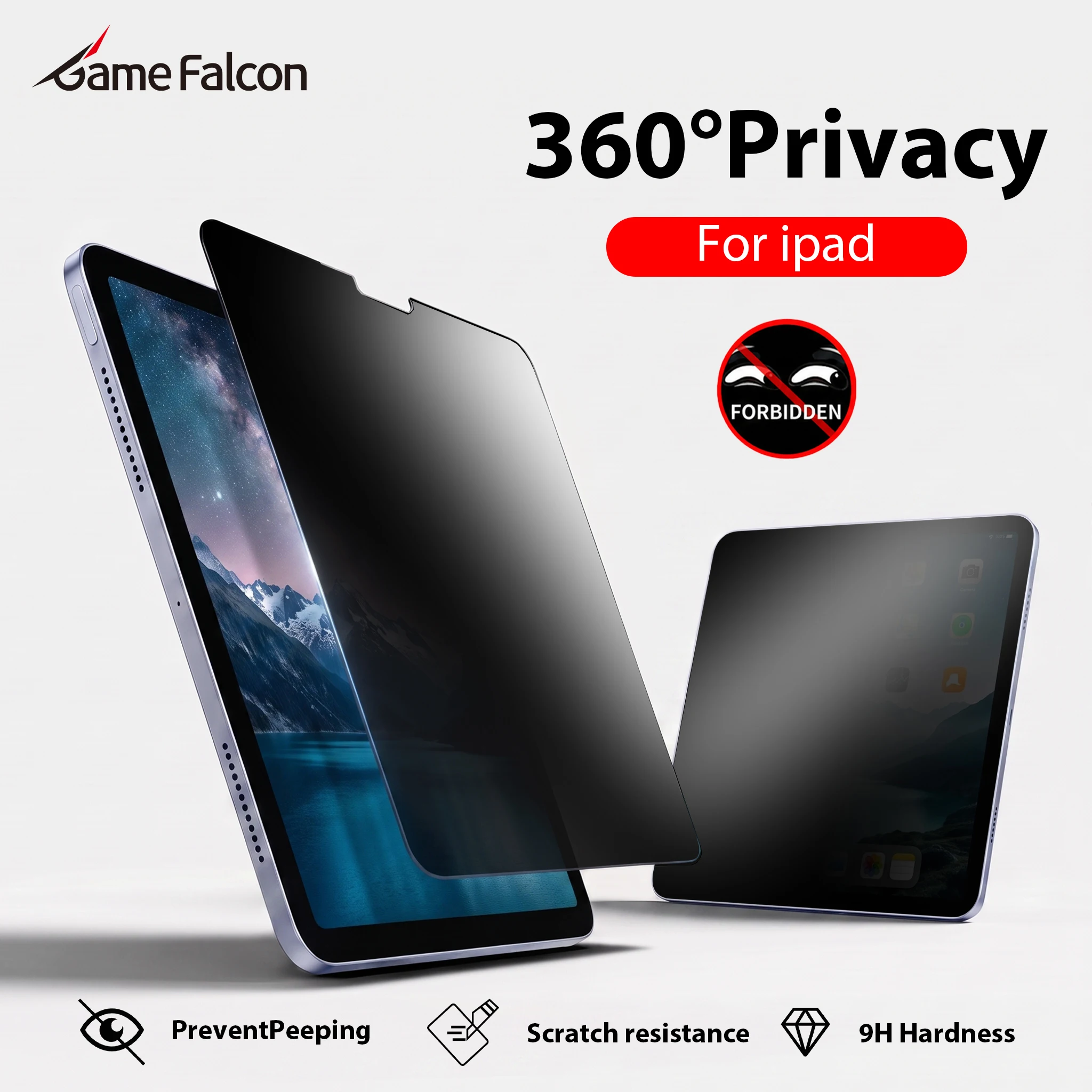 360° Privacy Tempered Glass For iPad 11 A16 Air 11th M4 M3 M2 5 4 Pro 13 M5 12.9 10 9 10th Generation Mini 7 6 Screen Protector