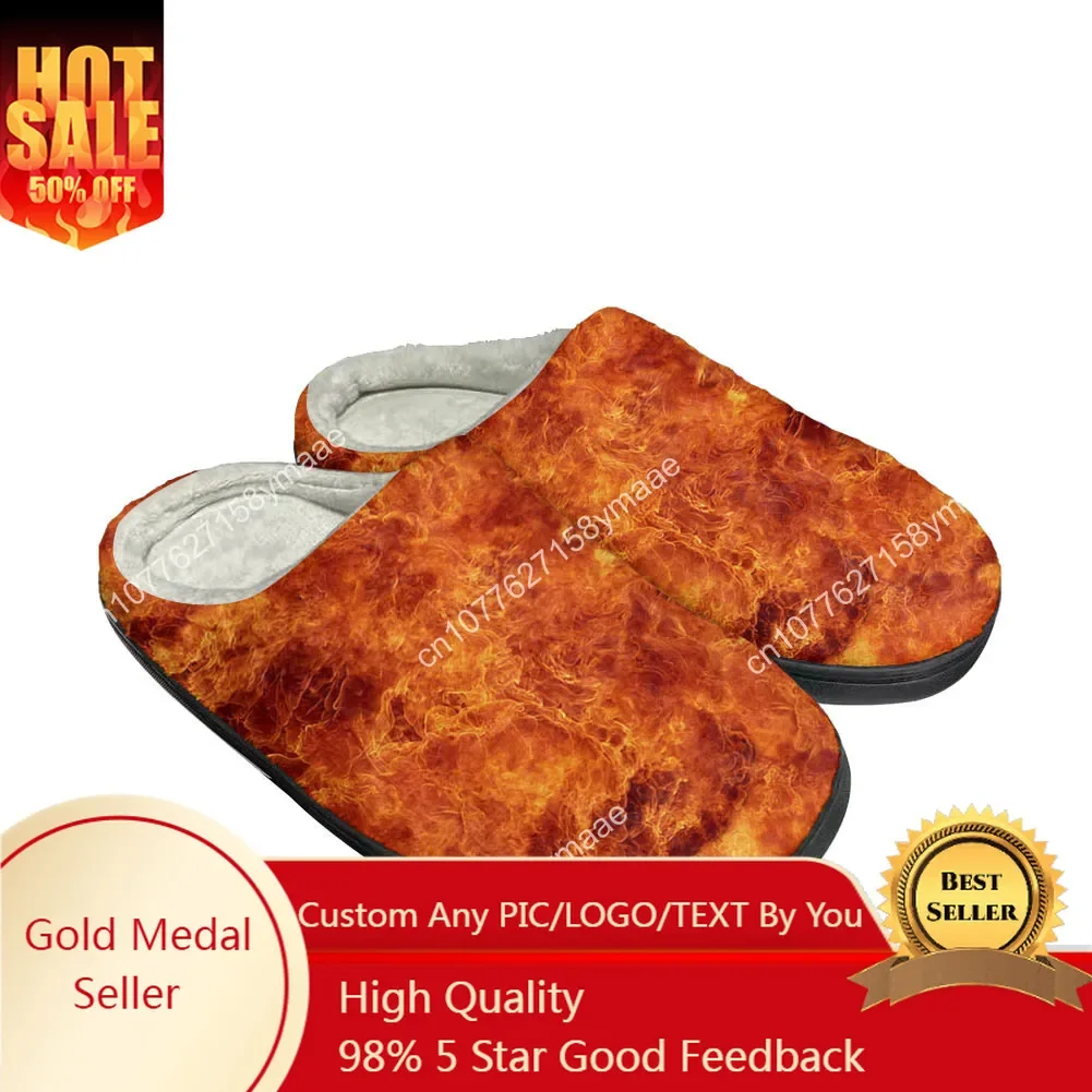 

Hot New Cool Flame Fashion Cotton Custom Slippers Mens Womens Sandals Plush Casual Keep Warm Shoes Thermal Comfortable Slipper