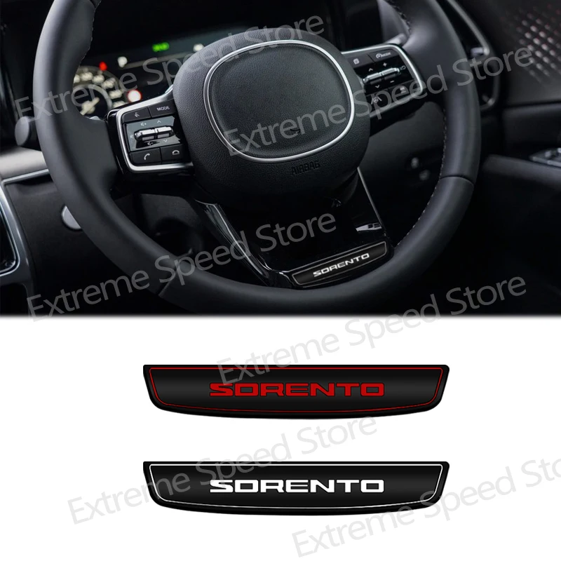 Auto Metal Sorento Logo Emblem Decor 3D Car Steering Wheel Center Console Interior Sticker Decal Accessories