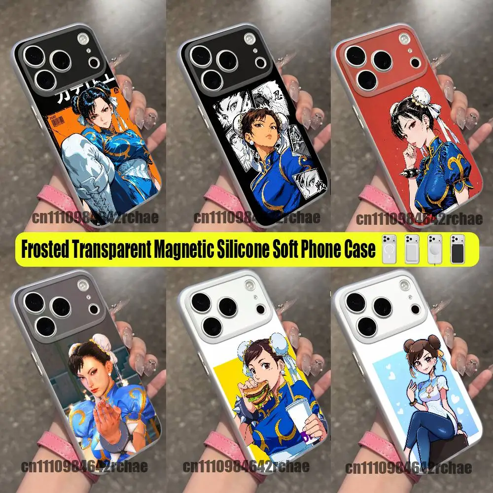 For Street Fighter ChunLi Chun Li Phone Case For iPhone 15 17 12 14 13 18 16 11 Plus Pro Max Mini For Magsafe Magnetic Clear