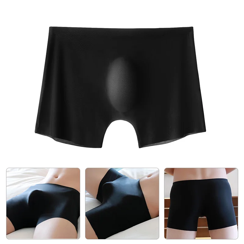 Ropa interior suave sin costuras para hombre, calzoncillos ultrafinos de seda de hielo, Bóxer elástico transparente, Verano