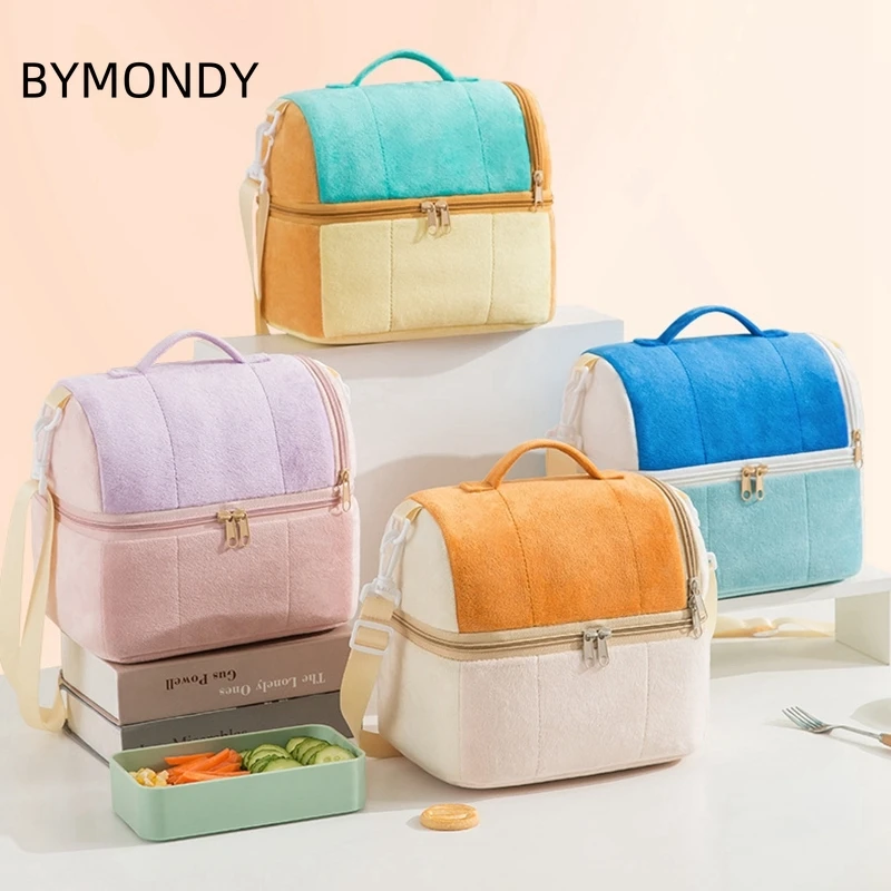 

BYMONDY 4 Colors Lunch Bag Cooler Bag for Women Children Outdoor Food Insulated Bags Lunch Box Loncheras Térmicas Para Alimentos