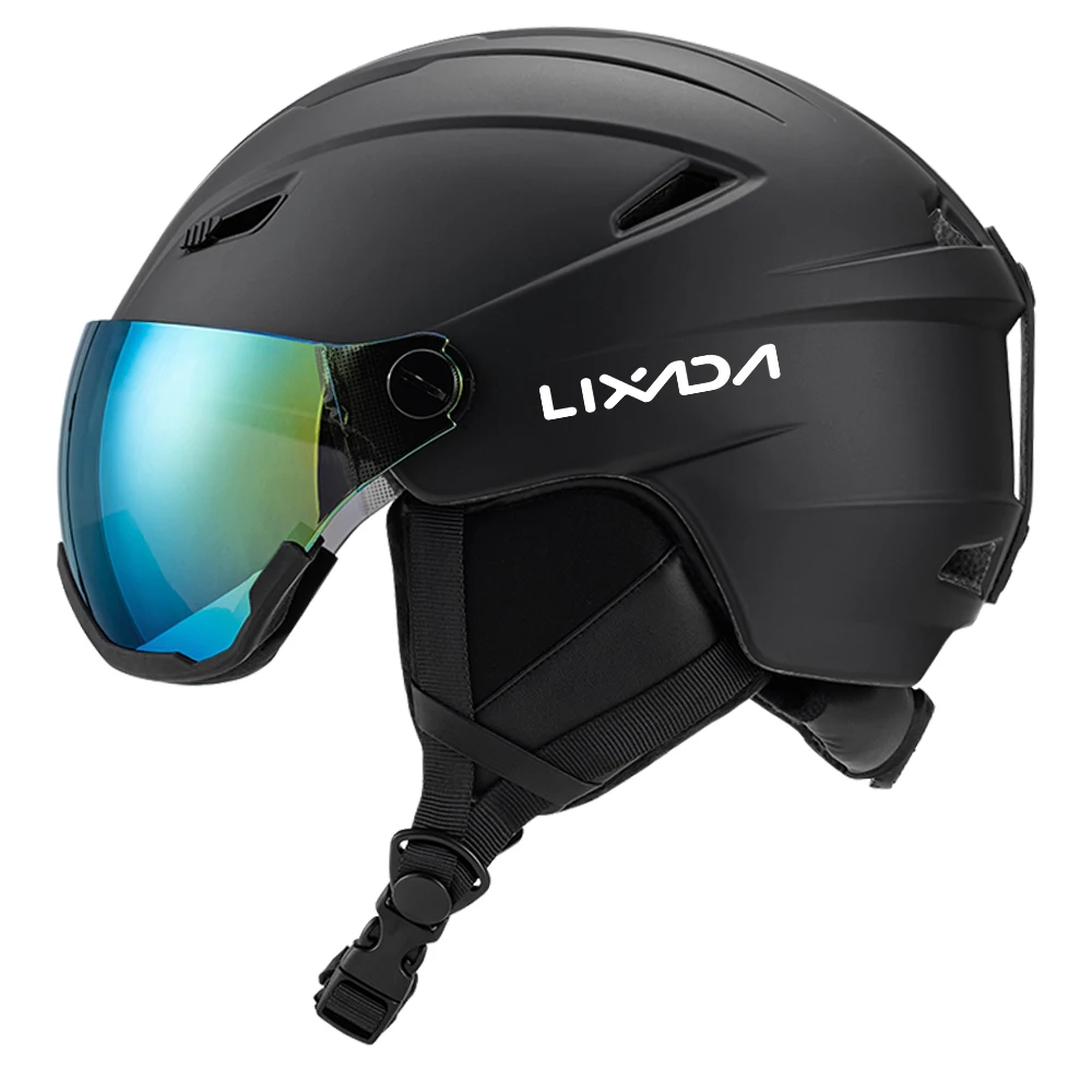 Lixada Integrated Ski Helmet Men and Women Snowboard Helmet with Removable Visor Goggles Anti-impact Skiing Helmet For Adult