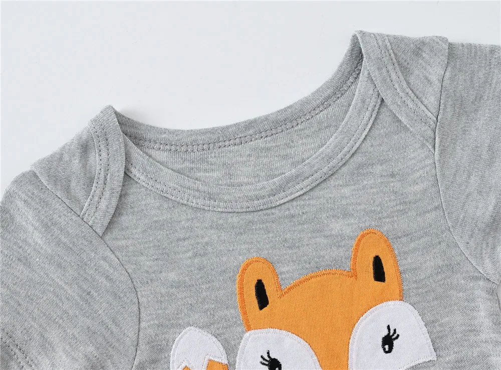 Kavkas 2 pcs/lot Baby Boy Clothes Bamboo Cotton Short Sleeve Summer Girls Bodysuit Cartoon Print Infant 0-12 Months Clothing