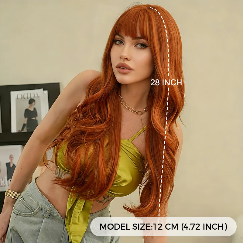 Peruca de cabelo encaracolado feminino em formato de onda, com franja, loira, para cosplay, festa, perucas de cabelo natural para mulheres, resistente ao calor