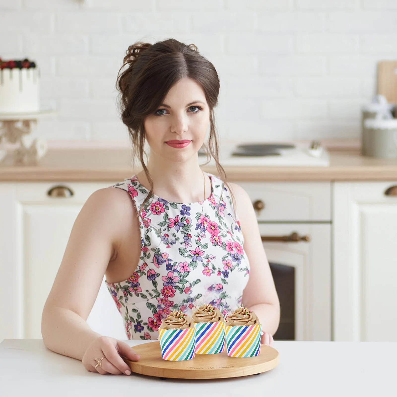 

48Pcs Cake Liners Stripe Pattern Disposable Paper Baking Cups for Cupcakes Muffins Pastry Home Bakery Use Cupcake Liners