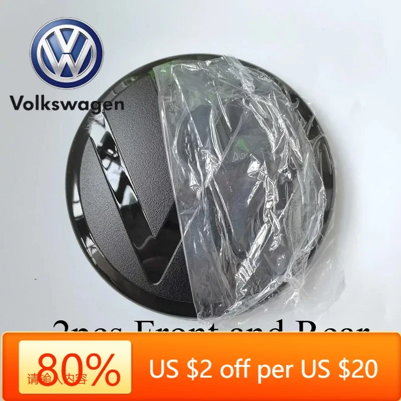 

Горячие эмблемы, 2 шт., передняя и задняя эмблема для VW Golf 6/Golf 7/Golf 7.5/Golf 8 Not Affect ACC, модифицированная черная этикетка, плоское зеркало, логотип