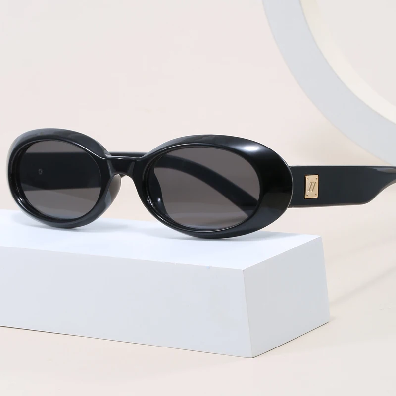 2 قطعة حزمة موضة البيضاوي النظارات الشمسية النساء الفاخرة ظلال سوداء UV400 الرجال فاسق العلامة التجارية نظارات شمسية في الهواء الطلق الدراجات نظارات للجنسين #6