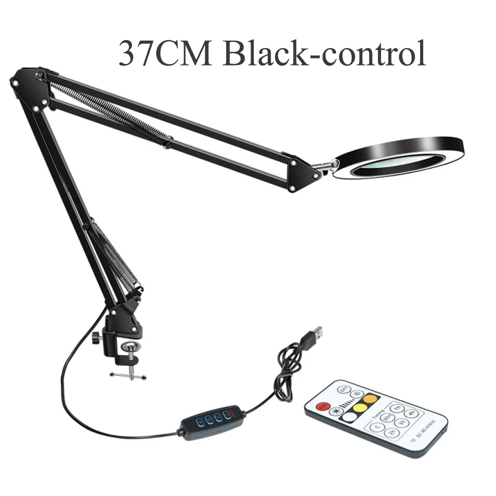 10-fache beleuchtete Lupe mit USB, 3 Farben, 72 LED-Beleuchtung für Lötarbeiten, Reparaturen, Tischlampe, Lesen, Hautpflege und Schönheitsanwendungen – Detail 31