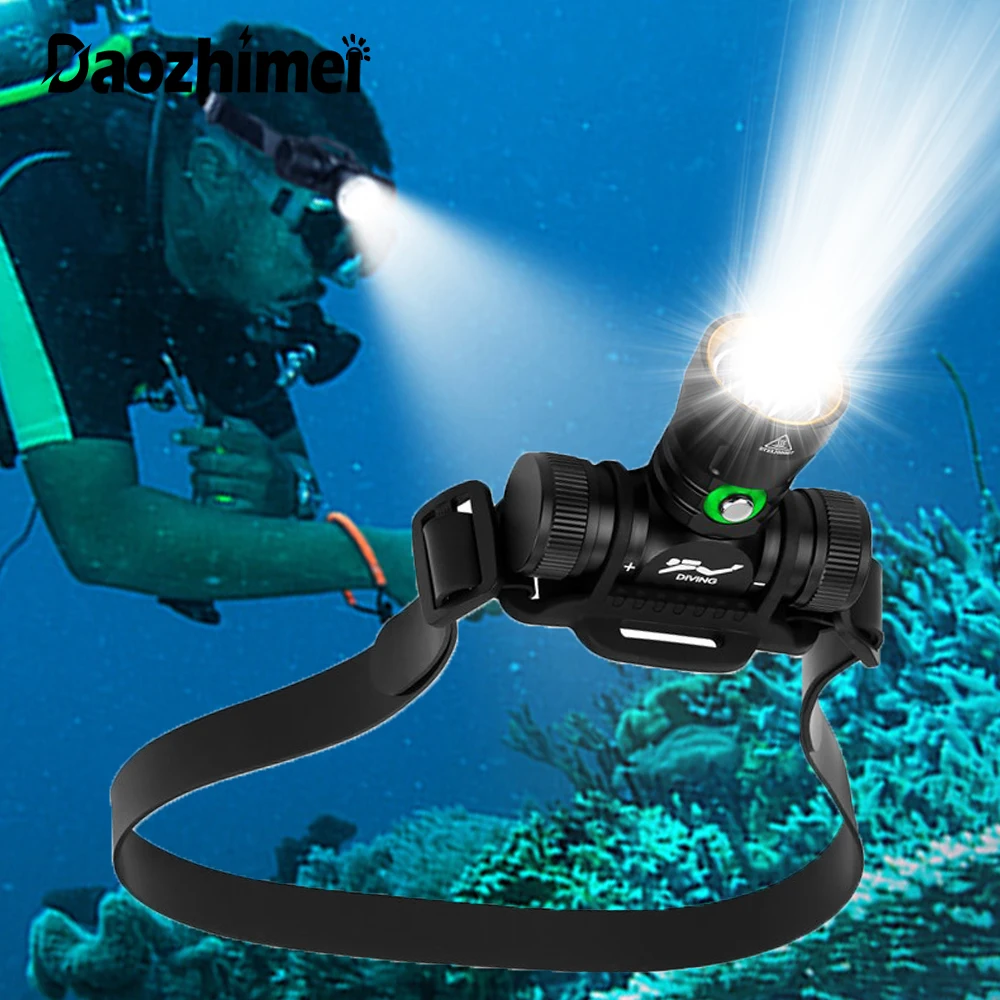 

1200LM Diving Headlamp L2 LED Scuba Headligh Underwater 60M IPX8 Waterproof Dive Lantern 3 mode Torch 18650 Camp Lamp