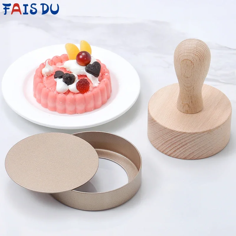 

FAIS DU Stainless Steel Tart Ring with Removable Bottom Cake Mold Round Mousse Tart Pan With Tart Tamper for Baking Metal Mold