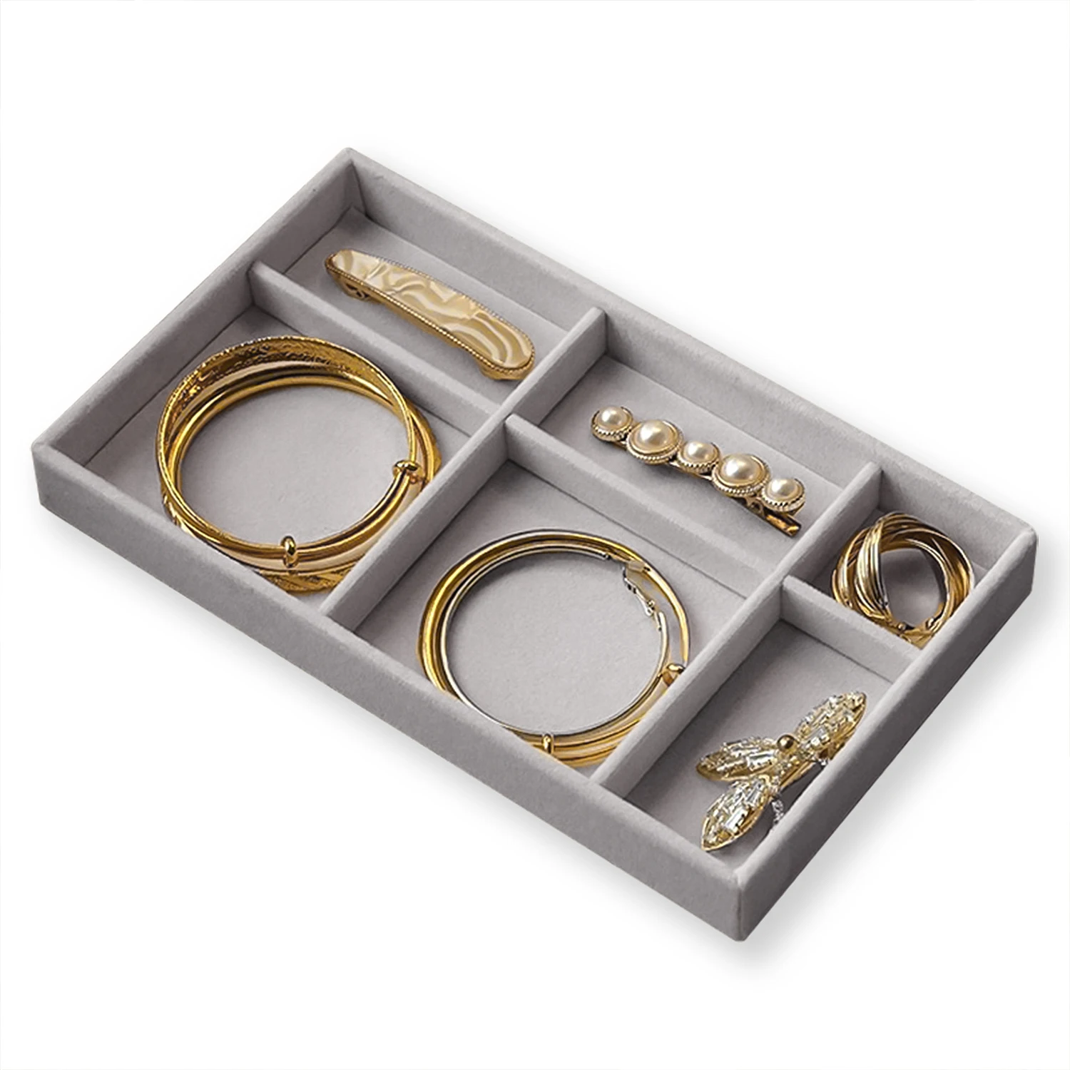 Velvet Jewelry Display Tray Exquisite Jewellery Holder Portable Ring Earrings Necklace Organizer Storage Box Organizator Trays