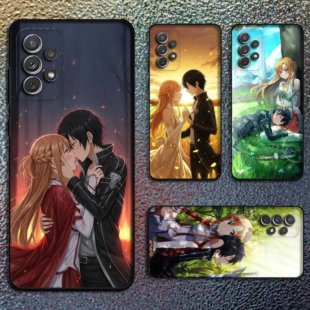 

Hot A-Asuna K-Kirito Anime Phone Case For Samsung S25,S24,S21,S22,S23,S30,Ultra,S20,Plus,Fe,Lite,Note,10,9,5G Black Cover