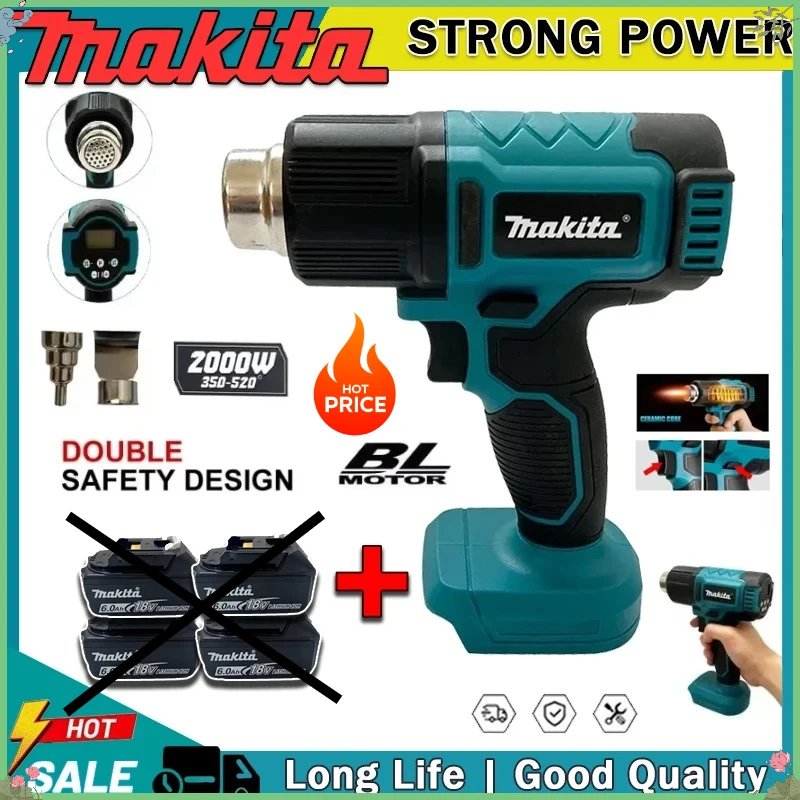 makita-550°c-temperature-control-heat-gun-cordless-handheld-hot-air-gun-18v-with-led-display-soldering-thermal-blower-tool