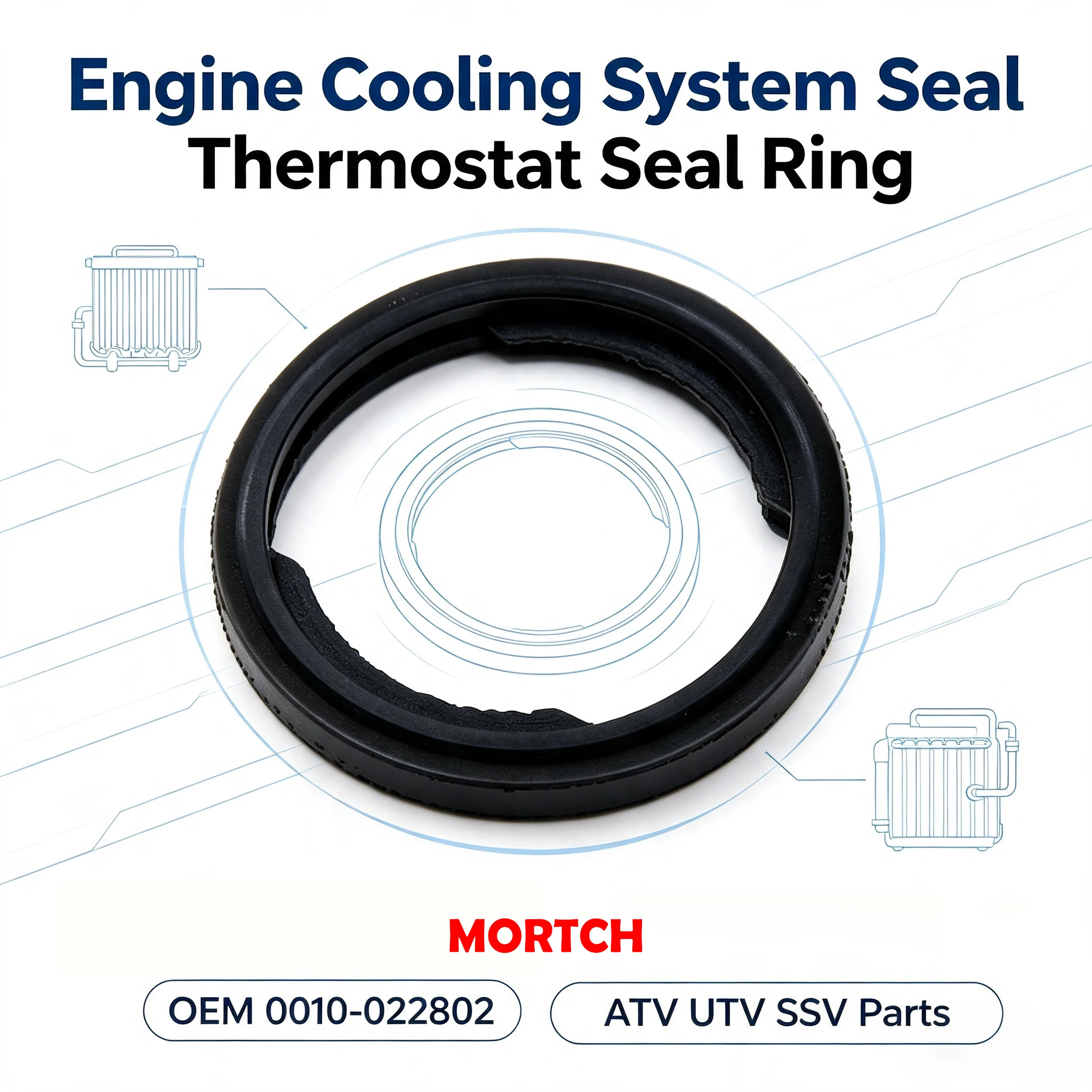 Thermostat Seal Ring OEM 0010‑022802 For CFMoto 400‑1000cc ATV UTV SSV Engine Cooling Rubber Gasket