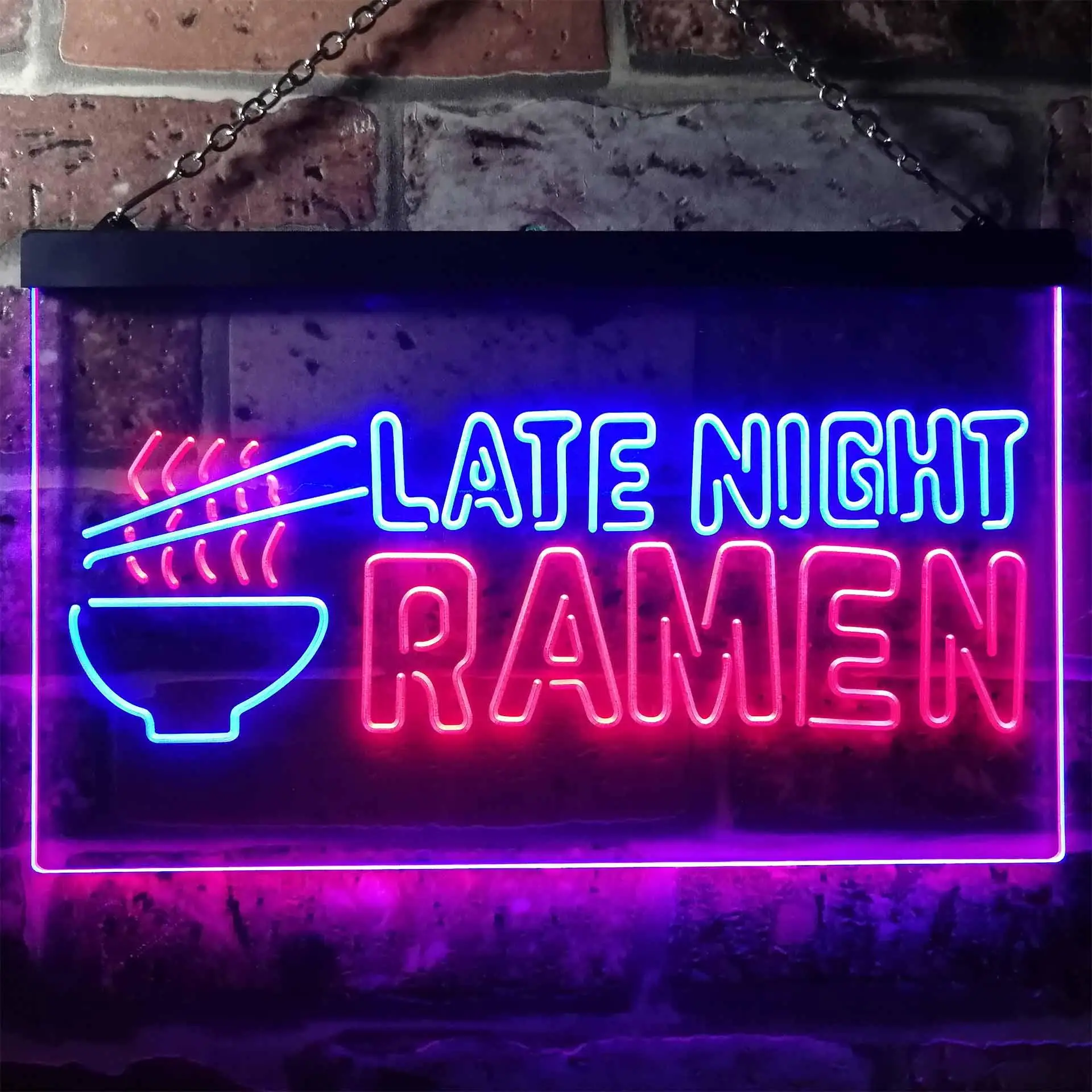 Japanese Late Night Ramen Dual Color Led Neon Sign st6-i3305