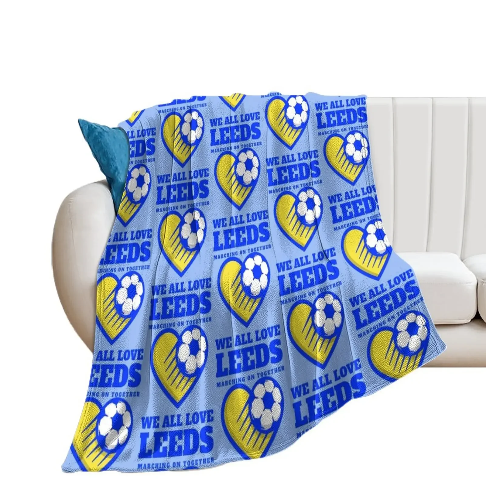 

BLU WE ALL LOVE LEEDS Throw Blanket Bed Fashionable warm winter Blankets