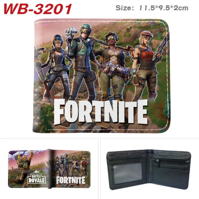 เกม Fortnite PU กระเป๋าสตางค์สั้น Bifold เหรียญ Pursekawaii หนัง Photo Card นักเรียนคอสเพลย์กระเป๋าสตางค์ชายหญิงคลิปเงิน