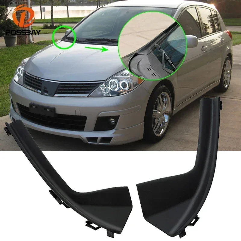 

Car Front Side Windshield Cowl Grille Outer Cover Extension Trim for Nissan Versa Sedan Hatchback Tiida 2007-2012 Accessories