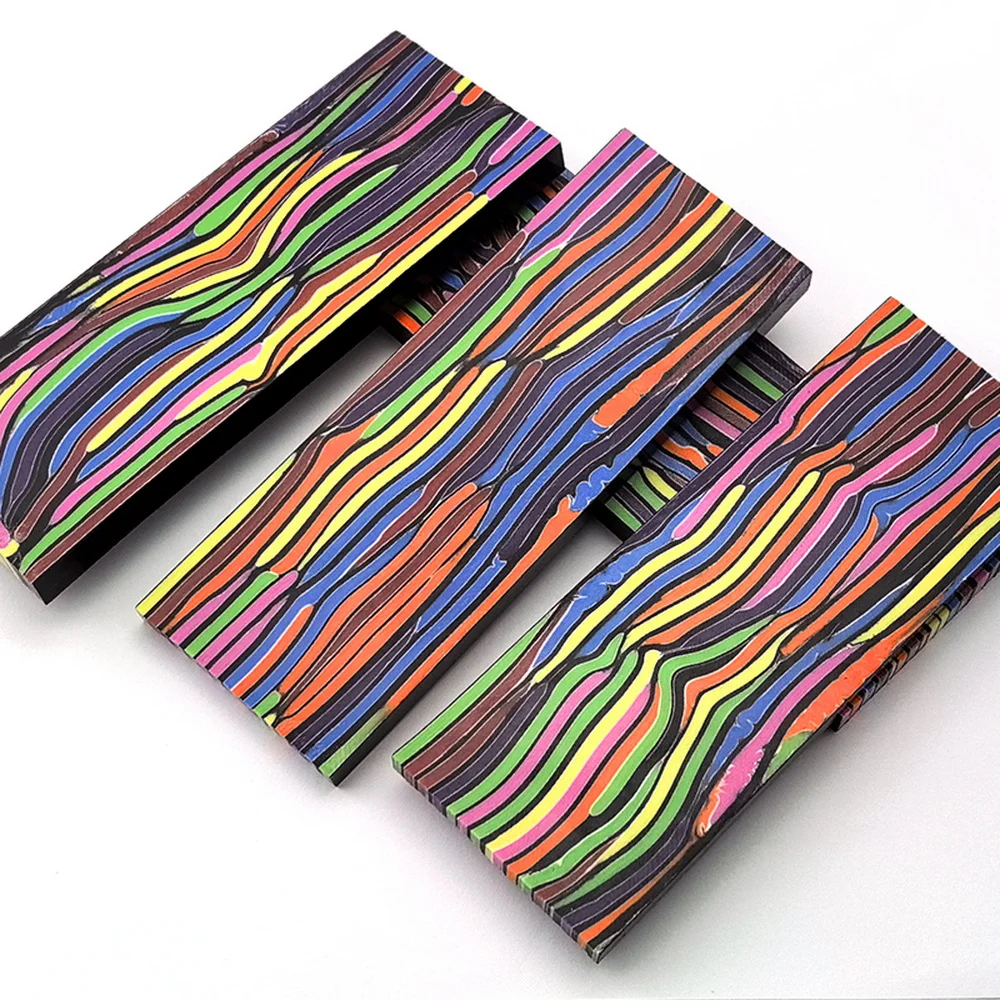 1piece Composite G10 Knife Handle Material for DIY Handmade Knife Handle Material Rainbow Damascus G-10 Tool Patch Material