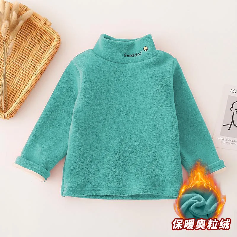 Children T Shirts Winter Thicken Tops for Kids Long Sleeve Boys Girls Underwear Fleece Teenager Pullovers Baby Tees Clothing