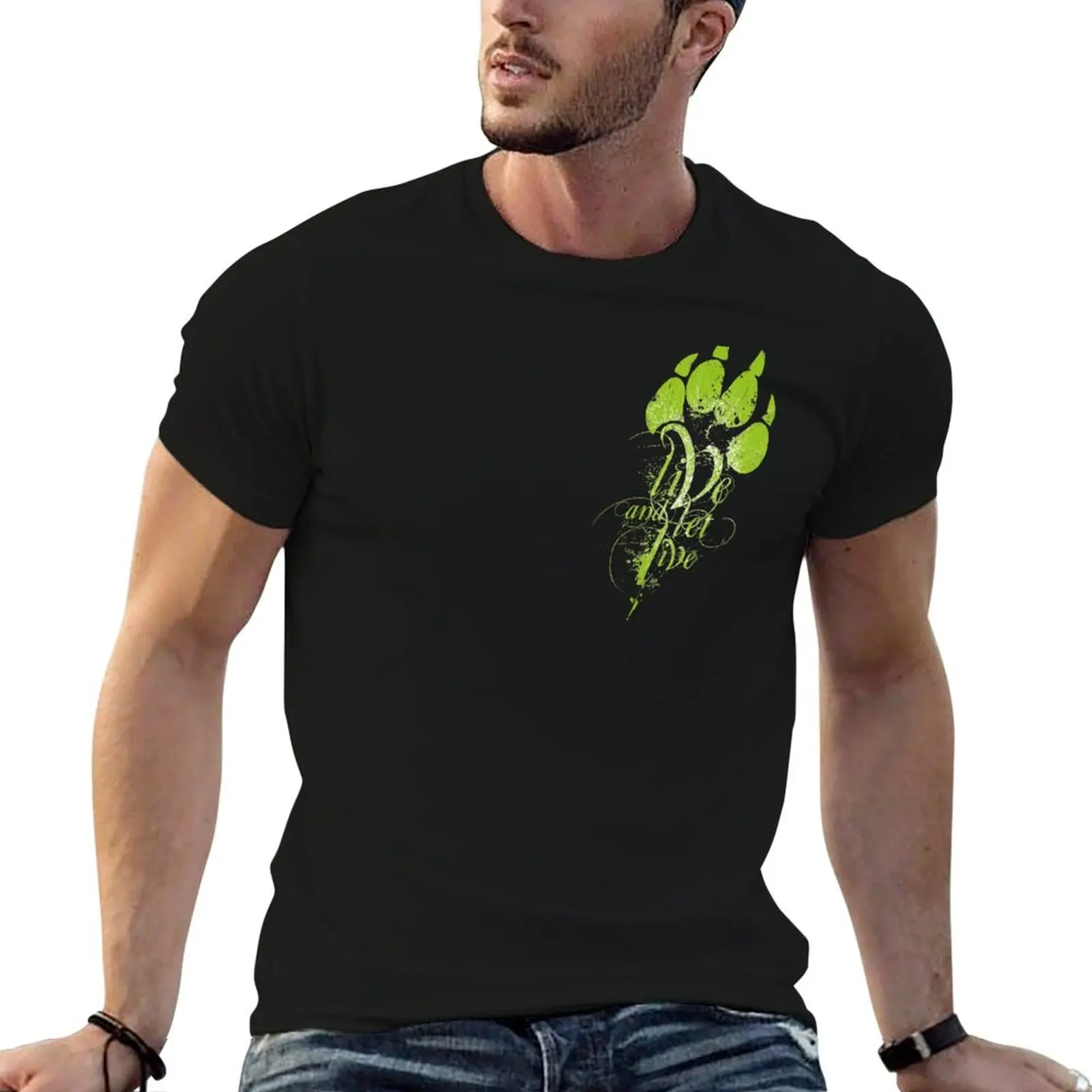 

LIVE AND LET LIVE T-Shirt cotton t shirt pack t shirts for man cotton funny t shirts cotton 100% T-shirt