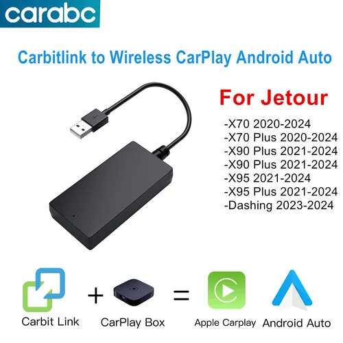 Carbitlink Smartlink fácil conexión a CarPlay inalámbrico Android Auto para Chery Jetour X70 X70S X90 X95 CX62B T1K Carbit Link